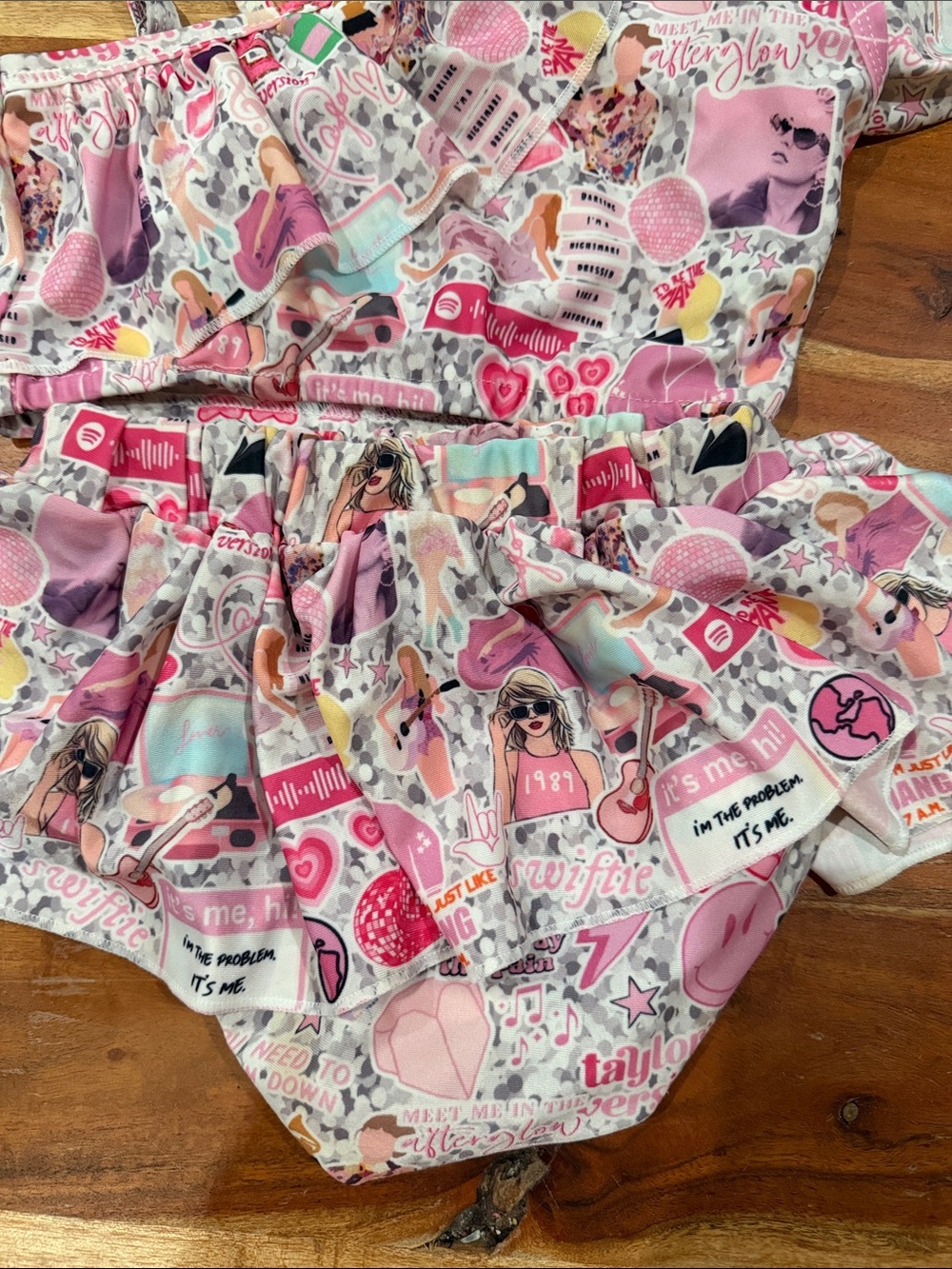 Swiftie Patterned Ruffle Two-Piece swim Set - Picture 3 of 5